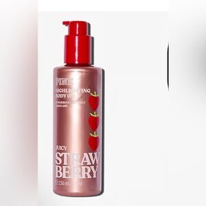 Victoria's Secret Pink Juicy strawberry highlighting body oil 8.OZ New